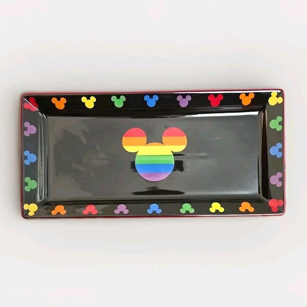 Disney Collection - Rainbow Heads Mickey - Rectangle Charcuterie Serving Tray